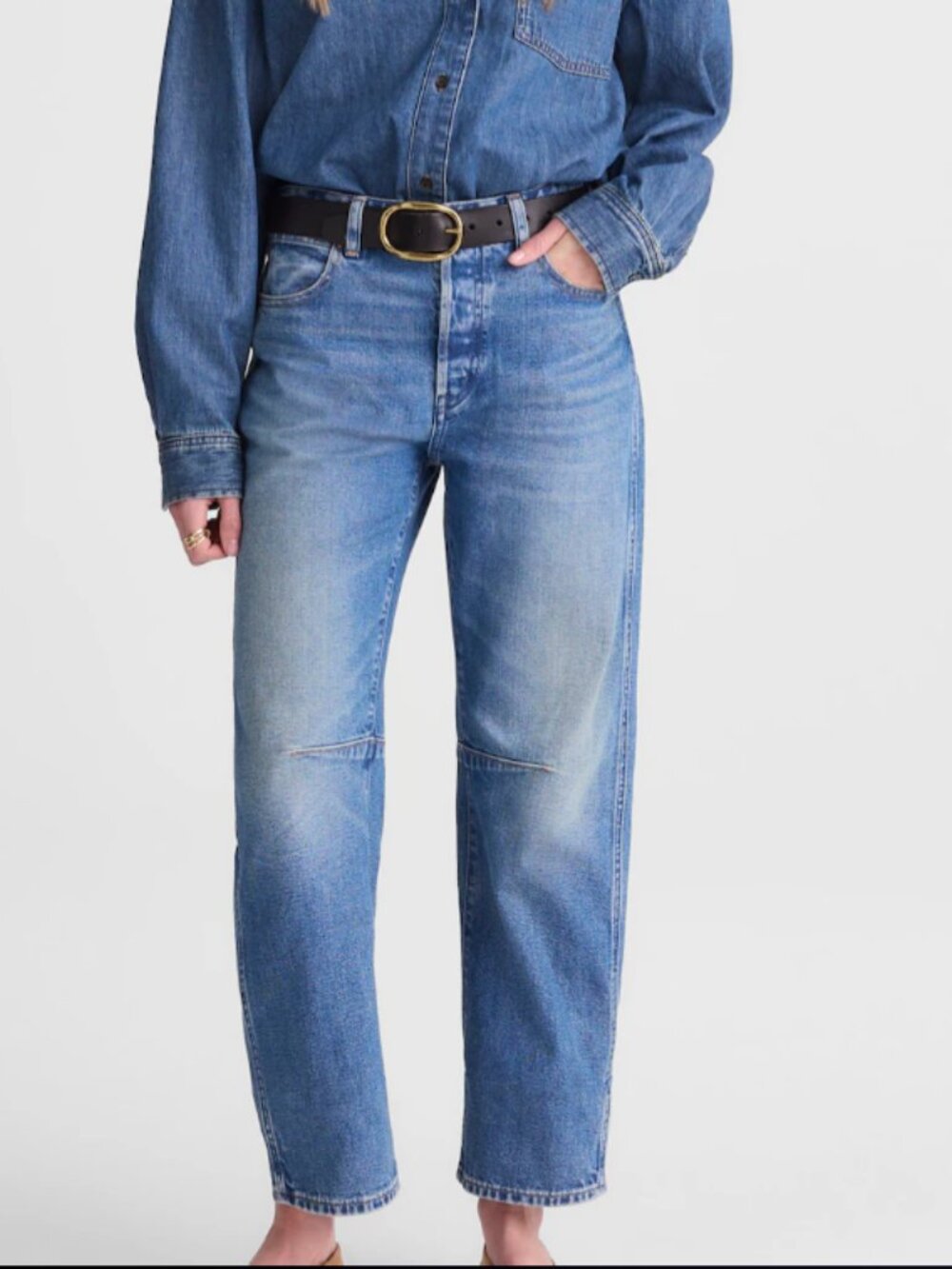 Madewell The Darted Barrel-Leg Jean sz 25 Retro Bright Wash
